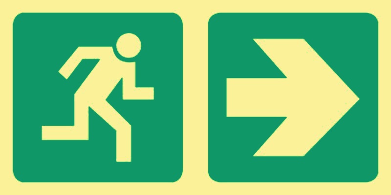 E1 - Running man with arrow (right)