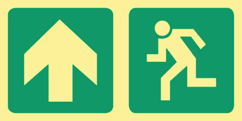 E10 - Running man with arrow (up)