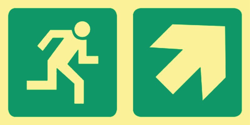 E11 - Running man with arrow (up-right)