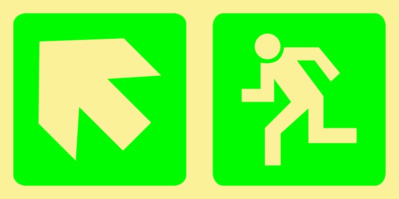 E12 - Running man with arrow (up-left)