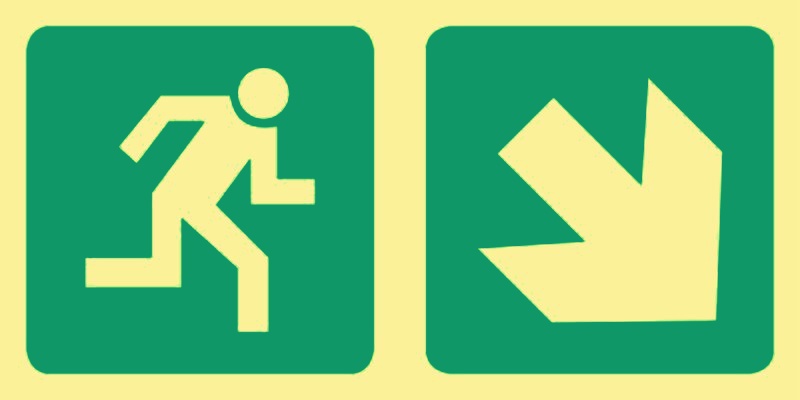 E13 - Running man with arrow (down-right)