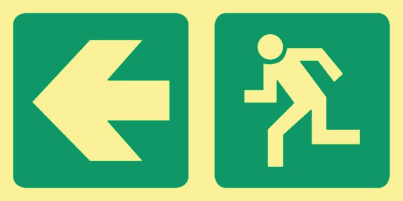 E2 - Running man with arrow (left)