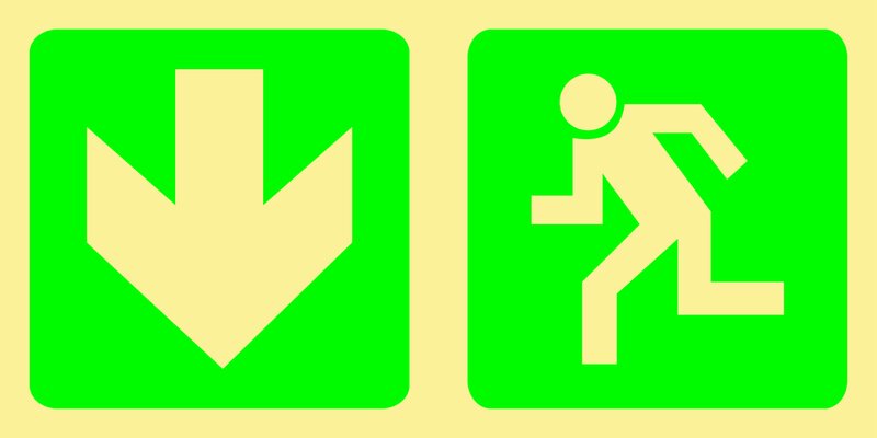 E3 - Running man with arrow (down)