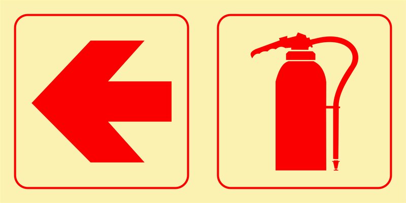 F16 - Extinguisher + arrow left
