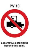 PV10 - Locomotives prohibited beyond this point
