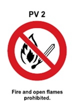 PV2 - Fire and open flames prohibited