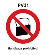 PV31 - Handbags prohibited
