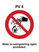 PV4 - Water as extinguishing agent prohibited