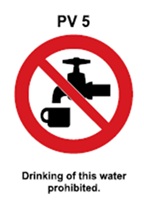 PV5 - Drinking of this water prohibited