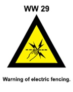 WW29 - Warning of electric fencing